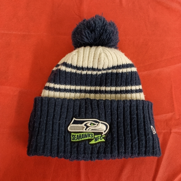 NFL Seattle Seahawks Navy Blue Knit Beanie - Picture 2 of 13